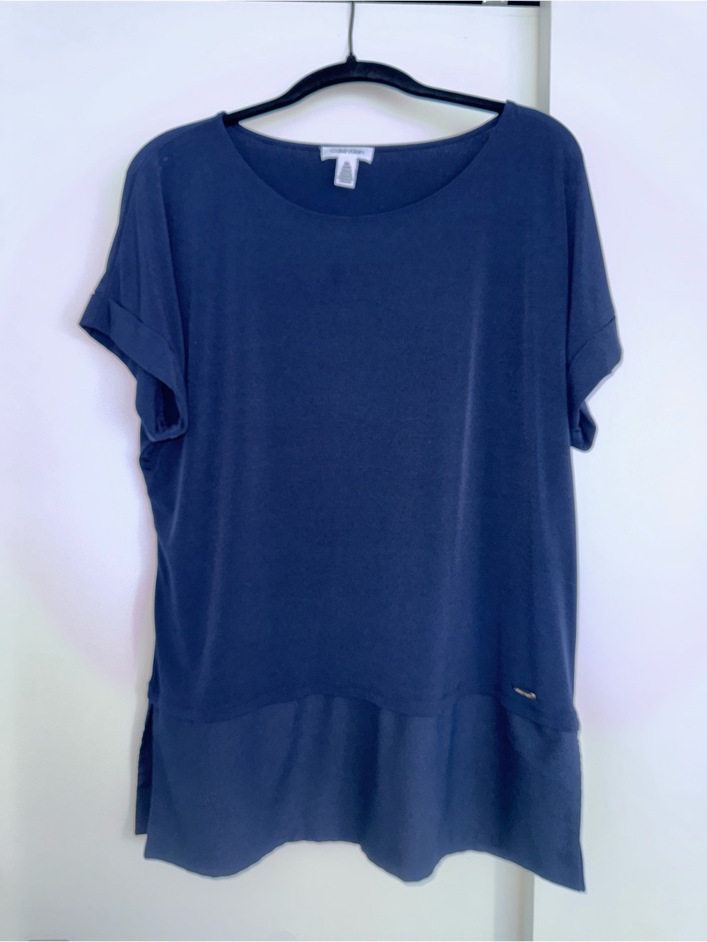 Calvin Klein Navy Short-Sleeve Tunic Top